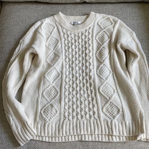 Madewell cable knit sweater, cream